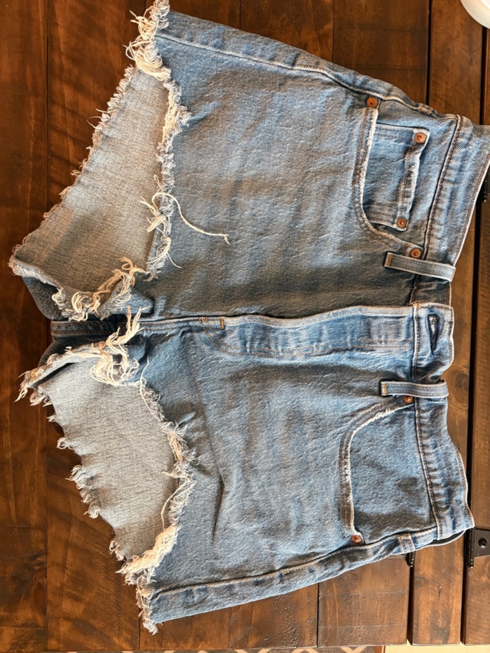 Levi’s High-Waisted Distressed Denim Shorts - Light Blue